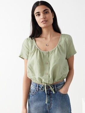 & Other stories Green Womens Button up top Size 10